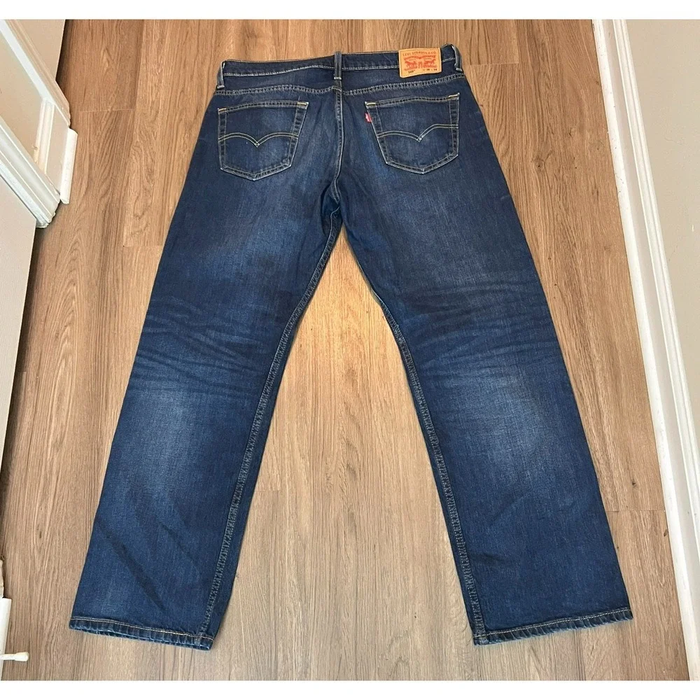 Levi's 569 Loose Straight Jeans Dark Wash Skater Cowboy Y2K Measures 38x32